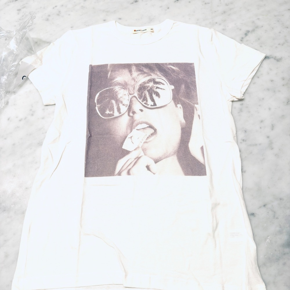 Marine Layer Summer Dreams Graphic T Shirt White XS Beach Sunglasses